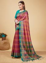 Cotton Silk Pink Casual Wear Weaving Saree